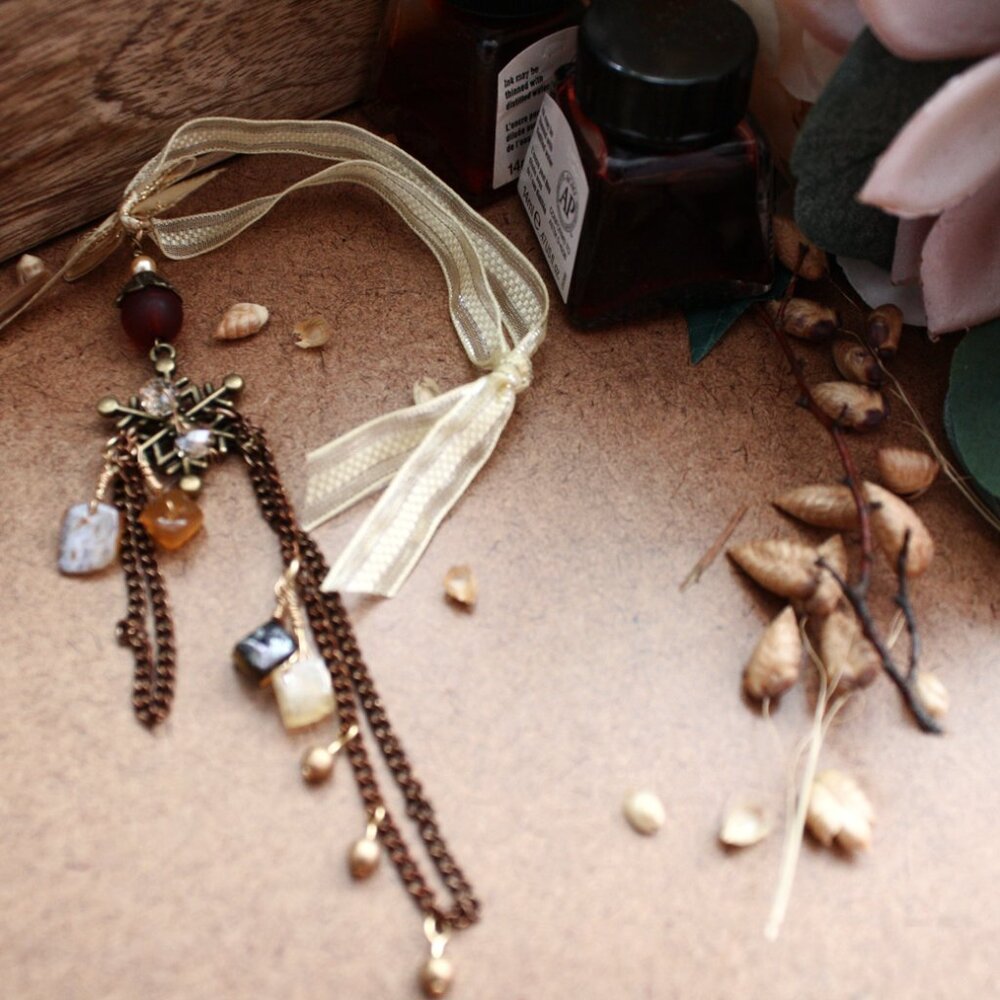 Brass Snowflake Hanging Charm - Picture 4 of 7
